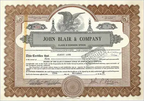 Coupon Share Action The John Blair & Company Eagle Aigle Oiseau