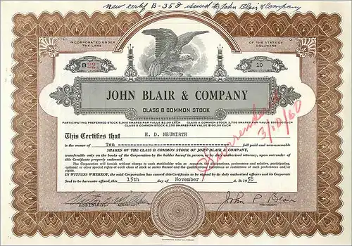 Coupon Share Action The John Blair & Company Eagle Aigle Oiseau