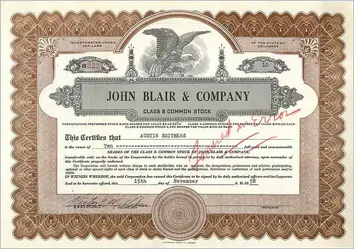 Coupon Share Action The John Blair & Company Eagle Aigle Oiseau