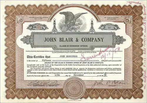 Coupon Share Action The John Blair & Company Eagle Aigle Oiseau