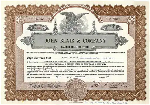 Coupon Share Action The John Blair & Company Eagle Aigle Oiseau