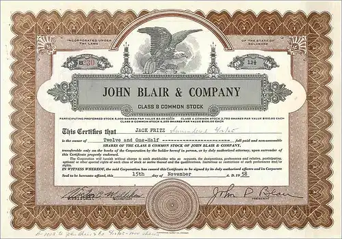 Coupon Share Action The John Blair & Company Eagle Aigle Oiseau