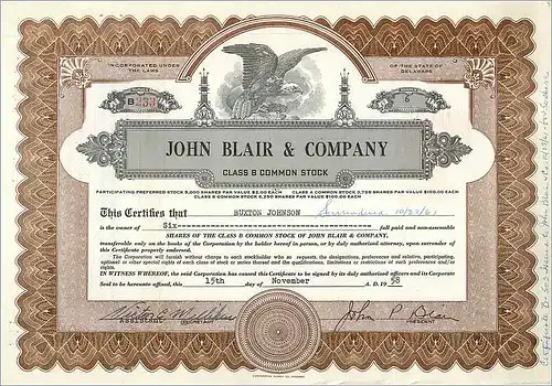 Coupon Share Action The John Blair & Company Eagle Aigle Oiseau