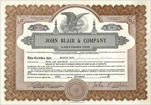 Coupon Share Action The John Blair & Company Eagle Aigle Oiseau