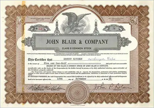 Coupon Share Action The John Blair & Company Eagle Aigle Oiseau