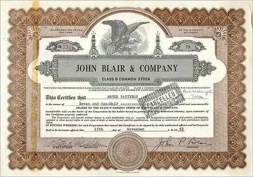 Coupon Share Action The John Blair & Company Eagle Aigle Oiseau