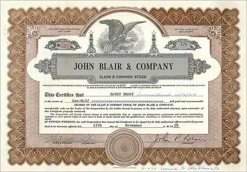 Coupon Share Action The John Blair & Company Eagle Aigle Oiseau