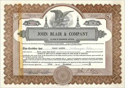 Coupon Share Action The John Blair & Company Eagle Aigle Oiseau