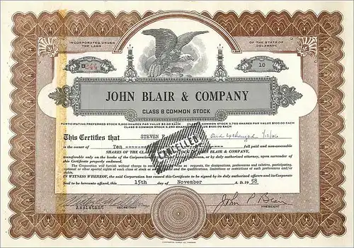 Coupon Share Action The John Blair & Company Eagle Aigle Oiseau