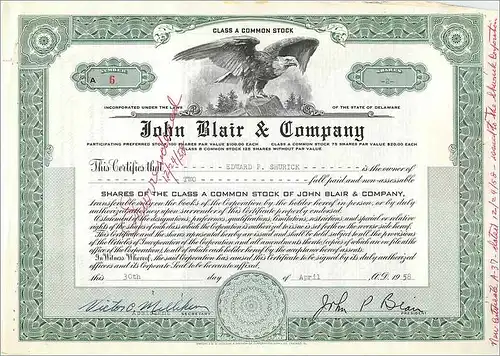 Coupon Share Action The John Blair & Company Eagle Aigle Oiseau