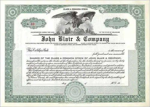 Coupon Share Action The John Blair & Company Eagle Aigle Oiseau