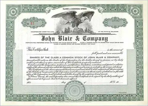 Coupon Share Action The John Blair & Company Eagle Aigle Oiseau