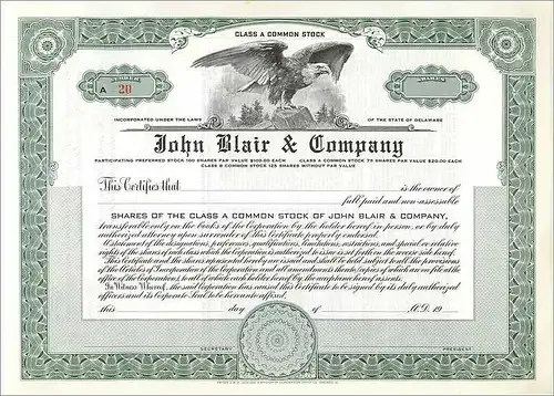 Coupon Share Action The John Blair & Company Eagle Aigle Oiseau