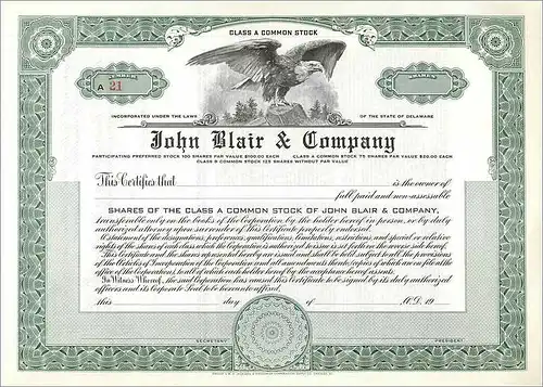 Coupon Share Action The John Blair & Company Eagle Aigle Oiseau