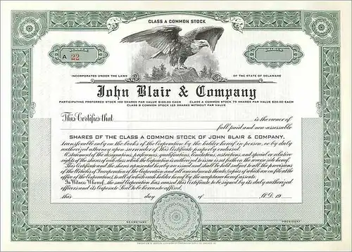 Coupon Share Action The John Blair & Company Eagle Aigle Oiseau