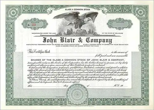 Coupon Share Action The John Blair & Company Eagle Aigle Oiseau