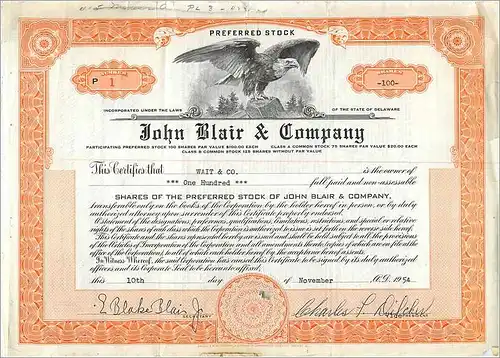 Coupon Share Action The John Blair & Company Eagle Aigle Oiseau