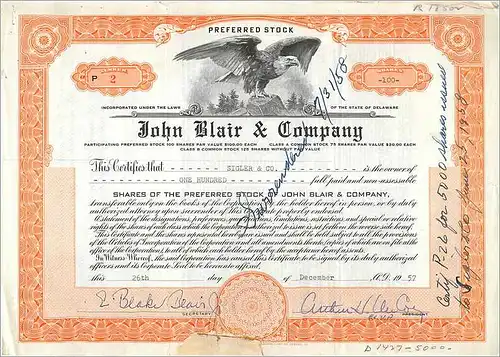 Coupon Share Action The John Blair & Company Eagle Aigle Oiseau