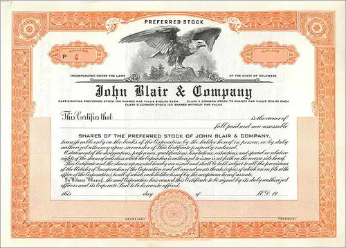 Coupon Share Action The John Blair & Company Eagle Aigle Oiseau