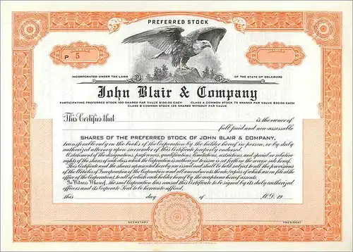 Coupon Share Action The John Blair & Company Eagle Aigle Oiseau