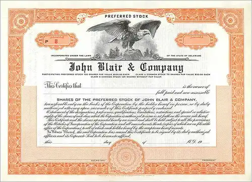 Coupon Share Action The John Blair & Company Eagle Aigle Oiseau