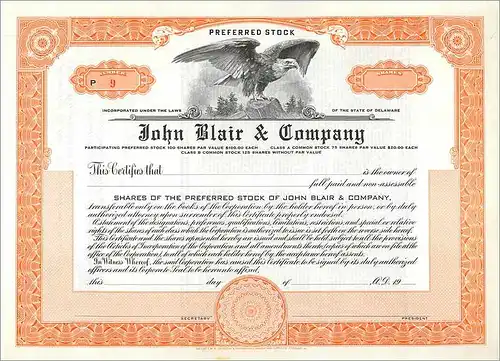 Coupon Share Action The John Blair & Company Eagle Aigle Oiseau