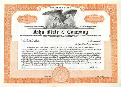 Coupon Share Action The John Blair & Company Eagle Aigle Oiseau