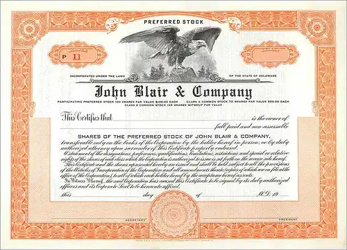 Coupon Share Action The John Blair & Company Eagle Aigle Oiseau