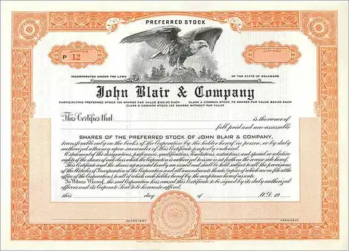 Coupon Share Action The John Blair & Company Eagle Aigle Oiseau