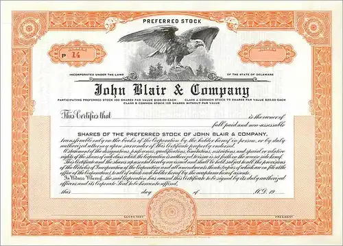 Coupon Share Action The John Blair & Company Eagle Aigle Oiseau