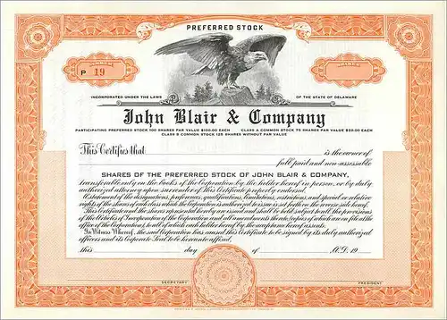 Coupon Share Action The John Blair & Company Eagle Aigle Oiseau