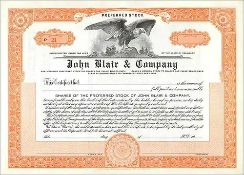 Coupon Share Action The John Blair & Company Eagle Aigle Oiseau