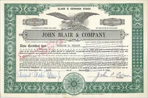 Coupon Share Action The John Blair & Company Eagle Aigle Oiseau