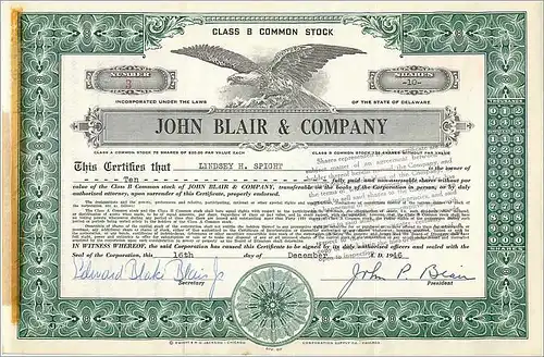 Coupon Share Action The John Blair & Company Eagle Aigle Oiseau