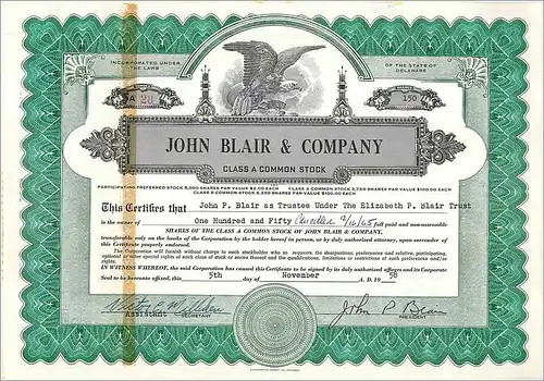 Coupon Share Action The John Blair & Company Eagle Aigle Oiseau