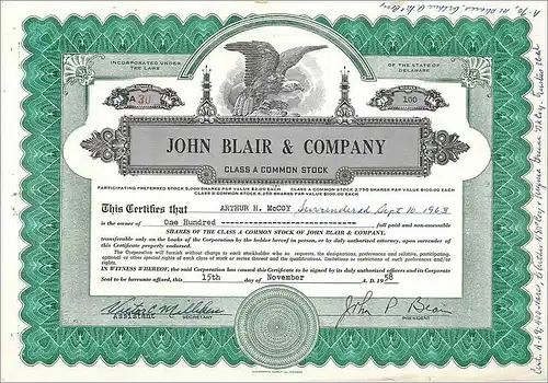 Coupon Share Action The John Blair & Company Eagle Aigle Oiseau