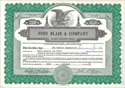 Coupon Share Action The John Blair & Company Eagle Aigle Oiseau