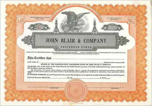 Coupon Share Action The John Blair & Company Eagle Aigle Oiseau