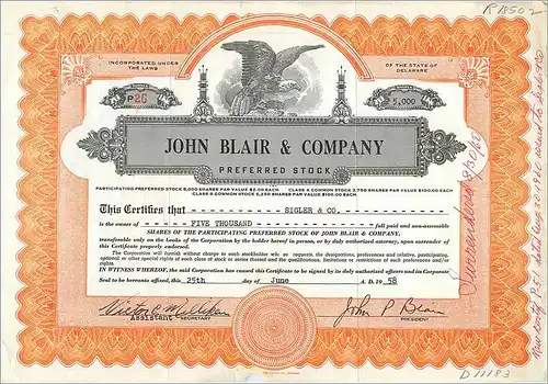 Coupon Share Action The John Blair & Company Eagle Aigle Oiseau