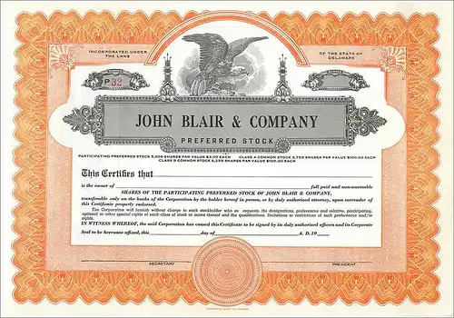 Coupon Share Action The John Blair & Company Eagle Aigle Oiseau