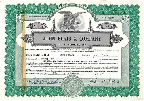 Coupon Share Action The John Blair & Company Eagle Aigle Oiseau