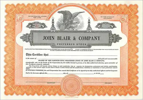 Coupon Share Action The John Blair & Company Eagle Aigle Oiseau