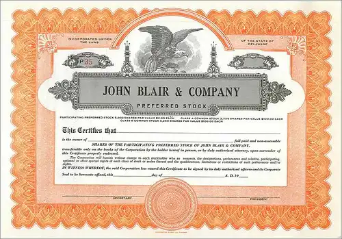 Coupon Share Action The John Blair & Company Eagle Aigle Oiseau