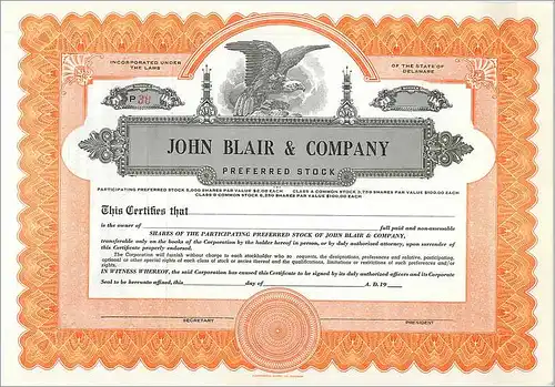 Coupon Share Action The John Blair & Company Eagle Aigle Oiseau