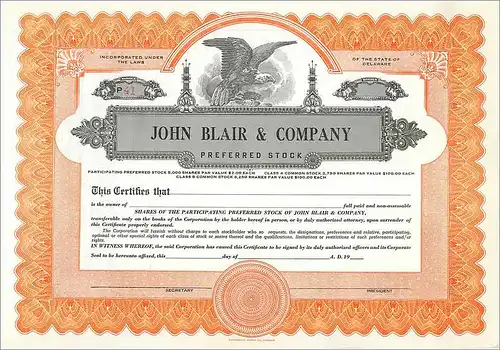 Coupon Share Action The John Blair & Company Eagle Aigle Oiseau