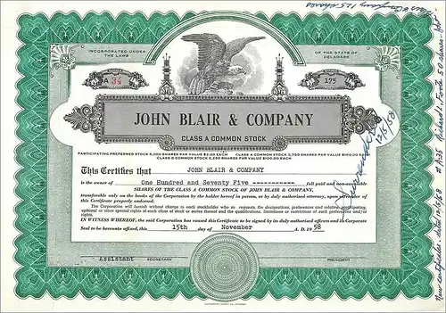 Coupon Share Action The John Blair & Company Eagle Aigle Oiseau