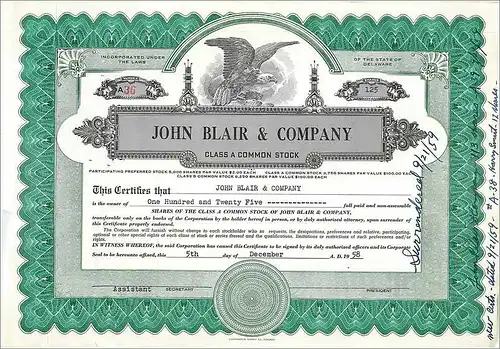 Coupon Share Action The John Blair & Company Eagle Aigle Oiseau