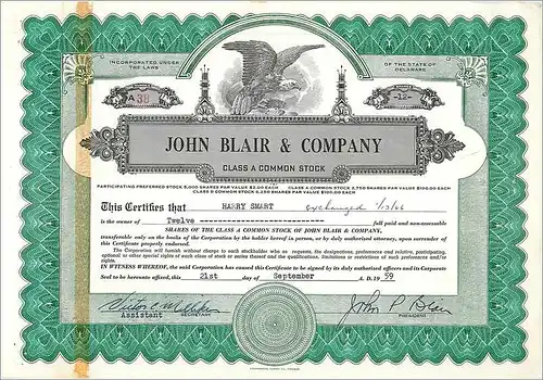 Coupon Share Action The John Blair & Company Eagle Aigle Oiseau