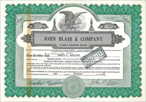 Coupon Share Action The John Blair & Company Eagle Aigle Oiseau