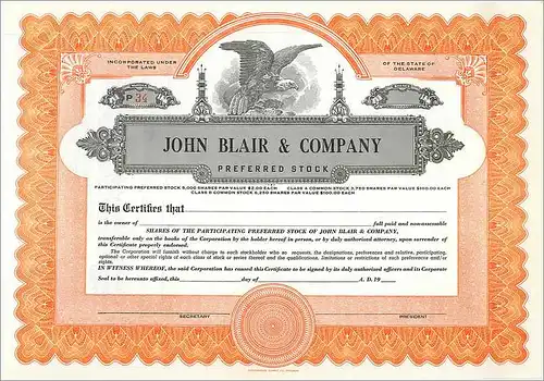 Coupon Share Action The John Blair & Company Eagle Aigle Oiseau